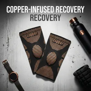 2PCS-Copper Knee Braces for Men and Women (2 pack) -Knee Supports Copper Compression Knee Sleeve for Knee Pain, Arthritis, Sports and Recovery Support (Large)
