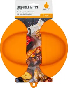 Drip EZ BBQ Grill Mitts - Durable EZ Handling Tool for Safe Smart Convenient Cooking up to 480°F