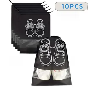 10PCS Portable Shoe Bags for Travel, Storage Bags, Travel Essentials for Men and Women, Pocket with Drawstring