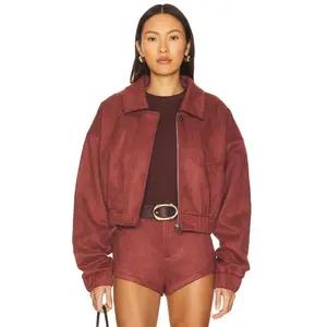 Nakedvice The Selene Jacket in Burgundy
