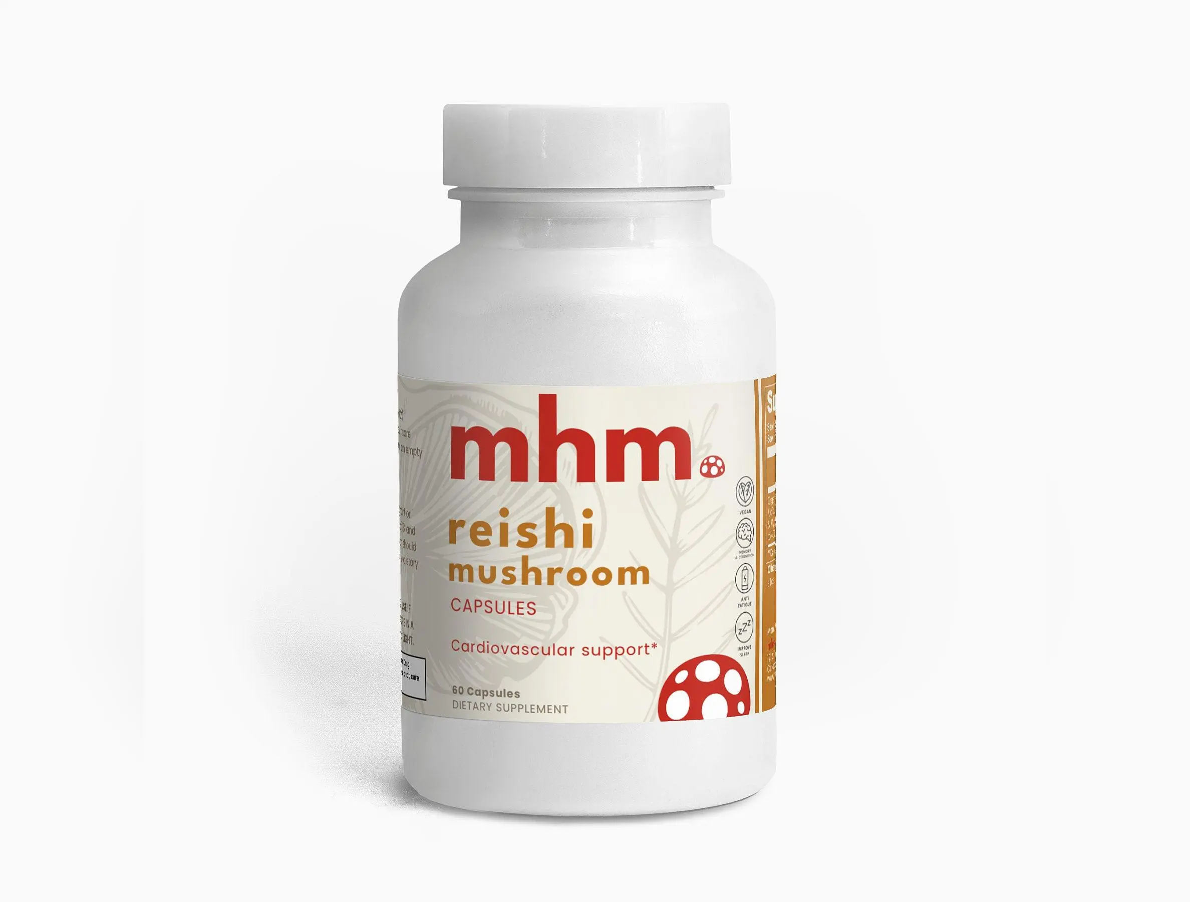 Organic Reishi Mushroom Capsules - 60 Vegan Capsules - Dietary, Healthcare