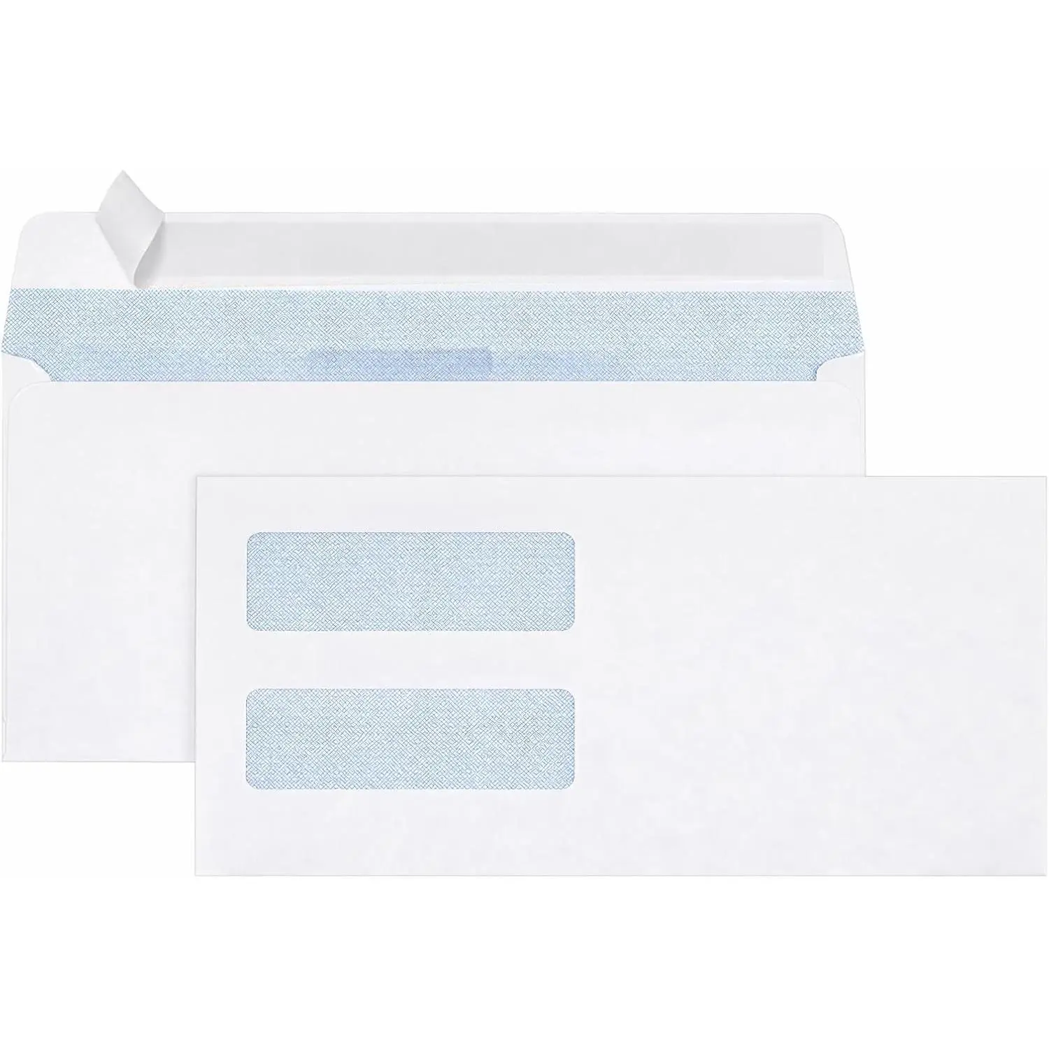 #10 Double Window Envelopes (500 Count) – Self-Seal Business Envelopes with Security Tint, Professional Mailing for Invoices, Statements & Checks