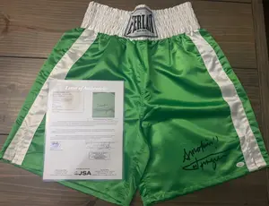 🥊 JOE FRAZIER SIGNED BOXING TRUNKS – “SMOKIN!” INSCRIPTION – DUAL AUTHENTICATED (STEINER + FULL JSA