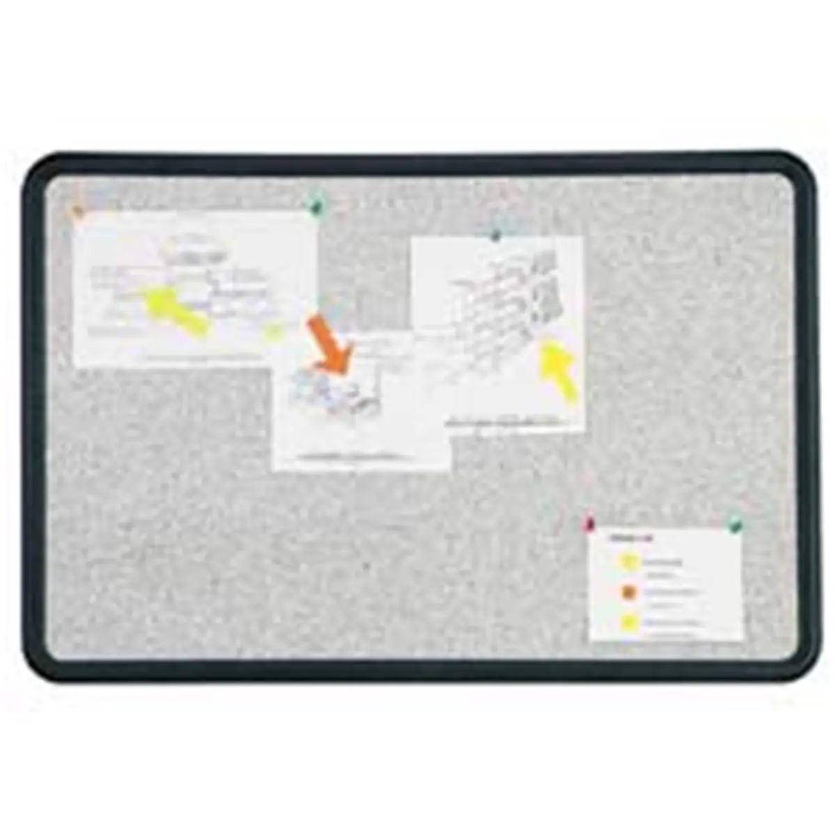 212 MAIN Modern Bulletin Board with Self-Healing Surface, Granite-Texture Foam, Moisture Resistant for Office Decor, Black Frame, Durable Surface, Easy Installation