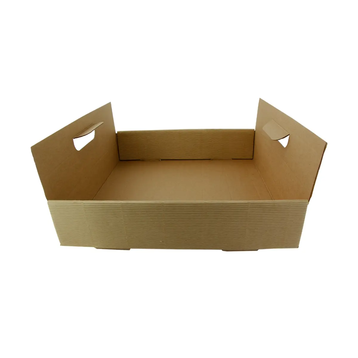 Packnwood 210PAPTRAY32H 13 x 13 x 3 in. Kraft Paper Tray with Handles - 100 Piece