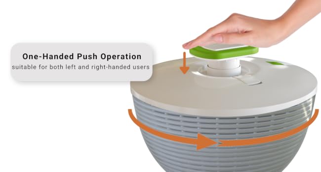 6.2 Qt Capacity Salad Spinner for Salad Prep, Kitchen Utensil Fruit & Vegetable Washer Dryer with Bowl & Colander, 1-Hand Pump, Compact Storage for Greens