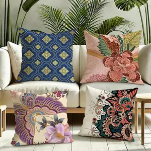 Indonesia Batik design Cushion Cover Plush Reversible Pillow Cover: Perfect for Car Rides, Sofa Lounging, Bedroom Relaxation & More A Thoughtful Gift for Loved Ones!