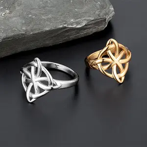 Stainless Steel Ring Viking Celtic Knot Ring Multi-Size Women's Daily Wear Gift