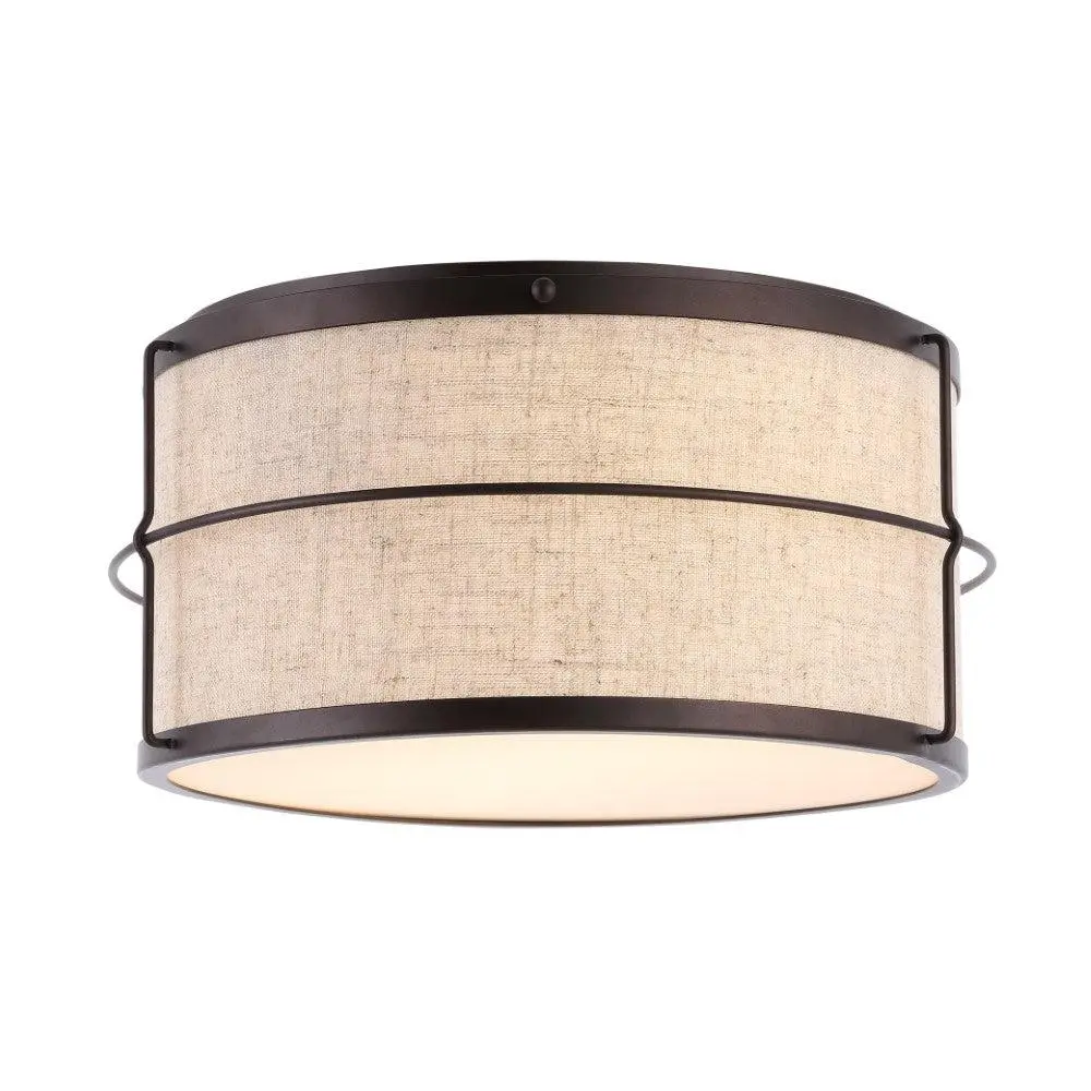 JONATHAN Y Evan Rustic Modern Farmhouse Iron LED Flush Mount Ceiling Fixture - for Living Room, Bedroom, Led Ceiling Fixture, Modern Farmhouse Lighting