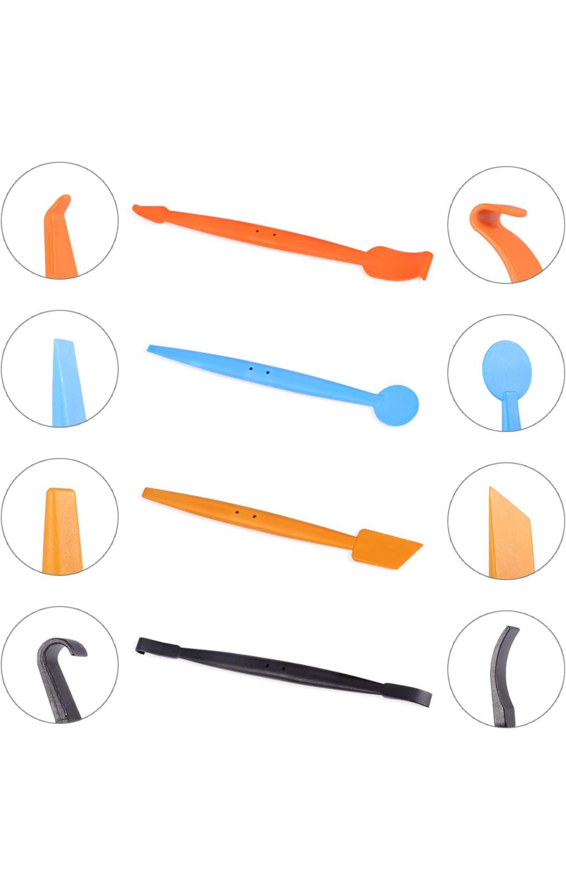 Car Auto SUV Jerp Van Vinyl Wrap Tool Kit 7 in 1 Flexible Magnetic Micro Stick Squeegee Curves Slot Tint Tool Kit with 14 Working Angles Fit for Installing All Contour Vehicle Wraps & Auto Stickers Decals