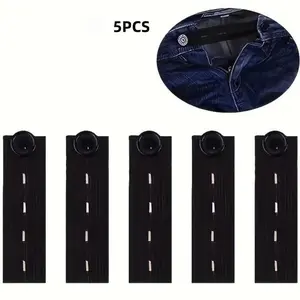 Adjustable Waistband Extender Set, Elastic Belt Extension, Unisex DIY Clothing Accessory, Fashionable Jeans Buckle Expander