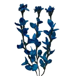 212 MAIN 3-Stem Texas Bluebonnet Decorative Flower Branch - Wall Decor, Room Accent Home Decor Piece (3 Stems Highlighted), Three Stems