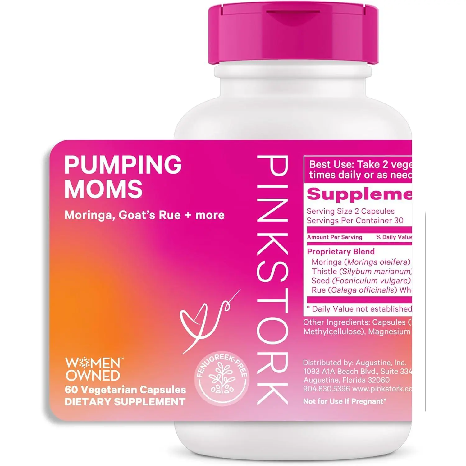 Lactation Supplement for Pumping & Breastfeeding Moms - Women-Owned Milk Boost, Increases Supply, Fenugreek-Free with Goat's Rue, Milk Thistle, Moringa, 60 Capsules, Formulated Without GMOs, Gluten, Dairy, Peanuts, or Allergens, 60 Count (Pack Of 1)