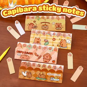 4-Pack(480 Sheets) Capybara Sticky Notes, Cute Animal Index Tabs for Office & School, Adorable Memo Pad Set with Capybara Designs