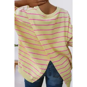 Striped Overlap Drop Shoulder