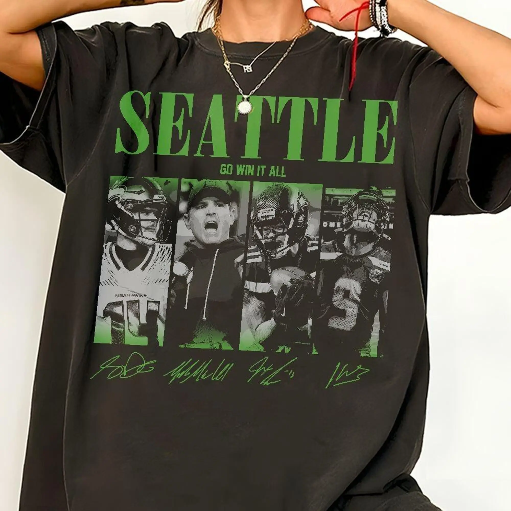Vintage Seattle Football Vintage Shirt, Sam Darnold JSN Mike Macdonald Kenneth Tee, Game Day Shirt