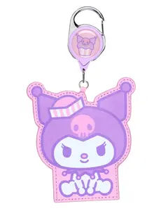 Sanrio Hello Kitty and Friends Merchandise Lanyard Snack Shop Kuromi Retractable Reel ID Badge Holder Keychain