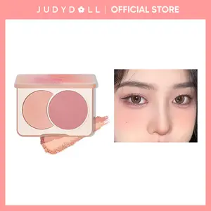 JUDYDOLL Blush Duo, Dual-Color, Two-Tone Blush, Blendable, Highly Pigmented, Makeup, Smooth, Cute & Lightweight, Long-Lasting, Cosmetics, Makeup, Spring Gift, Refresh Look