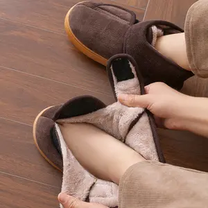 Brand Bdhjydb Warm Swollen Feet Slippers for Men & Women - Wide Opening High Heel Elderly Foot Care Shoes with Non-Slip Sole, - Indoor/Outdoor for Bunions, Hammertoes, Poor Circulation -