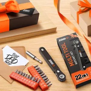 【FatherDayGift】22-in-1 Mini Ratchet Screwdriver Set - 90° Right Angle Drive for Tight Spaces | Professional Tool Kit for Mechanics, Dad, Husband