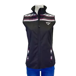Women's CH Black "Striped Aztec" Poly Shell Vest