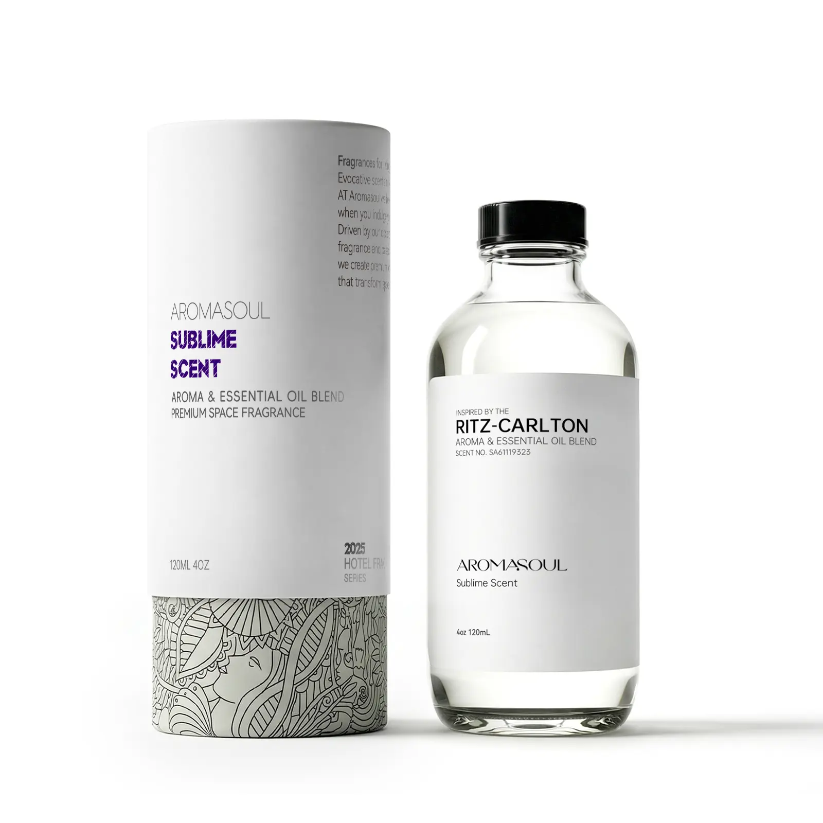 Ritz-Carlton Inspired Aromatherapy Liquid Oil, Alcohol-Free Premium Diffuser Oil No. SA61119323 - 120ml/4 fl oz Citrus Floral Musk Scent for Ultrasonic/Waterless Diffusers, Natural, Business Box Included, Aromatherapy Oils, Scented Oil