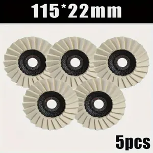 Five-Piece Wool Polishing Wheel Pad Set, 11.43cm Polishing Wheels for Rust Removal, Scratch Repair, Mirror Polish, Surface Treatment