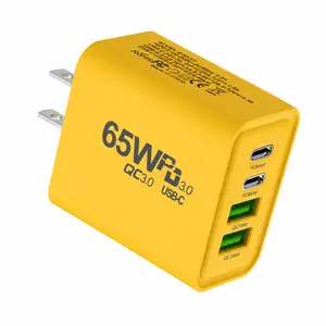 65W USB C Charger Block 4-Port USBC Charging Block with Free Data Cable Wall Adapter for iPhone & Android Charger Fast Charging,Multiport Type C Travel-Ready | Overheat Protection