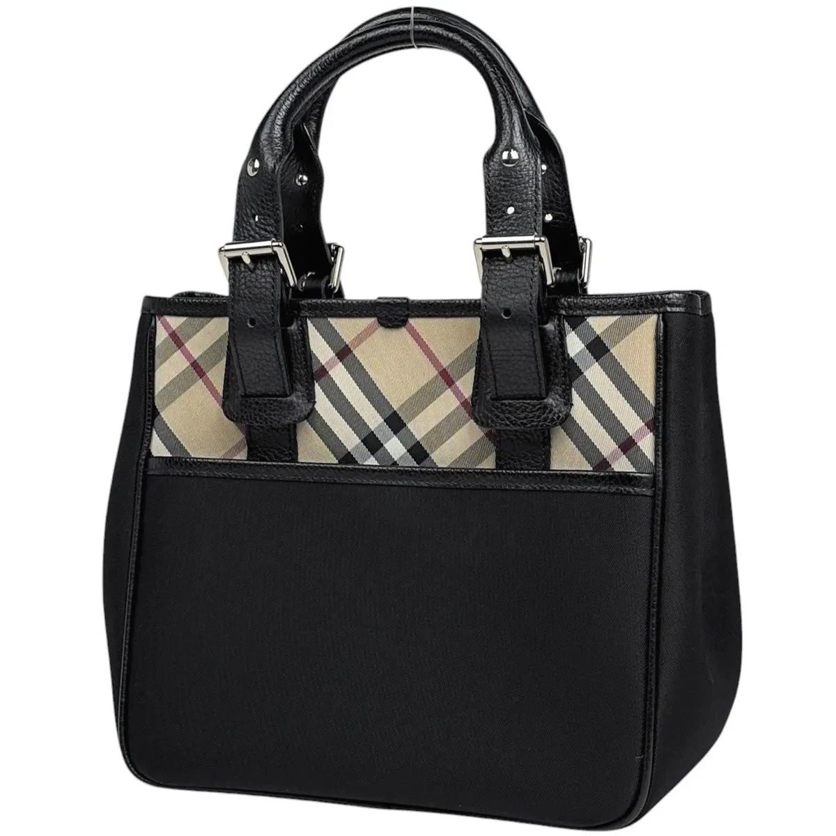 Pre-owned Canvas Shoulder bags Burberry Check Pattern Handbag (JP)