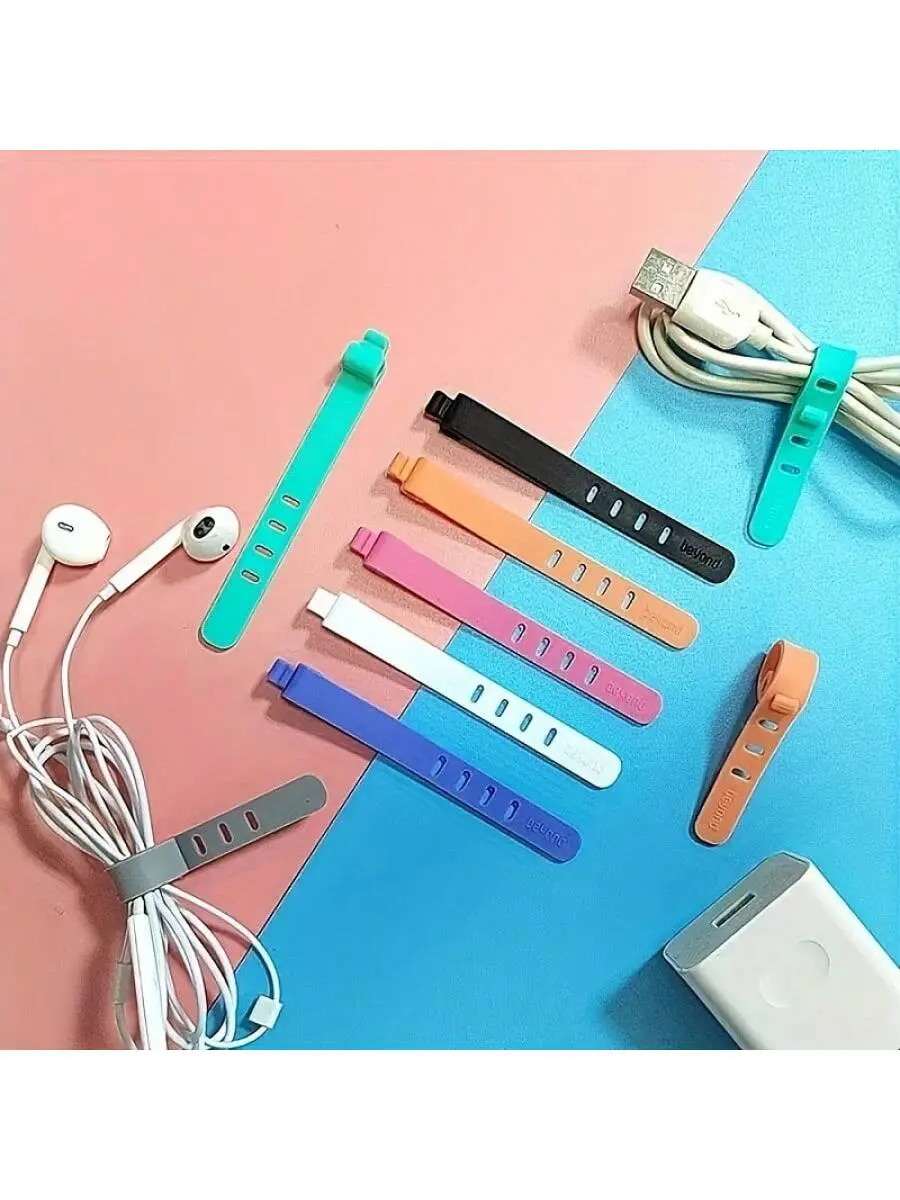 【Viral Cable Organizer!】20pcs Rainbow Silicone Zip Ties - Reusable & Waterproof｜Cable Management MUST-HAVE｜Desk & Travel Tidying Hack   #CableManagement #DeskSetup #TravelHacks #Organizer #TechAccessories