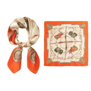 High-end small square scarf for women, paisley scarf, real leopard print square scarf - cute, fresh and sweet.