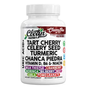 Clean Nutra Tart Cherry, Celery Seed & Turmeric for Uric Acid, Joint Comfort & Natural Cleansing - Cherry Flow