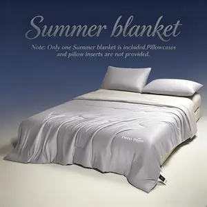 Style Ice Silk Cooling Air Conditioner Blanket, Dual-Sided Summer Cool Bedspread, Soft Breathable, Multiple Colors and Sizes Available