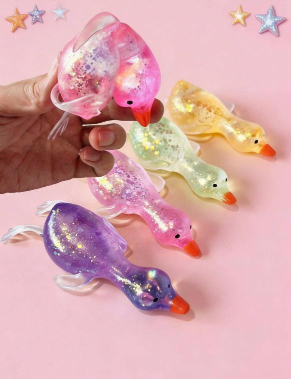 1PC Glitter Crystal Duck Soft Slow Rebound Sticky Stress Relief Toy, Cute for All Ages, Ideal for Holiday, Birthday, Easter, Halloween, Christmas & Mother's Day Gifts