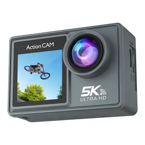 5K Ultra HD Dual Screen Action Camera, 50MP Waterproof Sports Cam with EIS Stabilization, WiFi & Remote Control for Outdoor Cycling Diving Vlogging