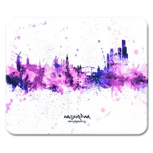 City Mouse Pad, Square Mouse Mat Design with Non-Slip Waterproof Rubber Base Computer Mouse Pads for Wireless Mouse Desktop Computer PC and Laptop, Mousepad City