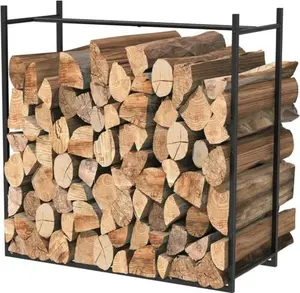 2.6 Feet Firewood Rack Indoor Outdoor Heavy Duty Log Rack Wooden Storage Organizer Firewood Rack Disassembly Long U-Shaped Firewood Rack