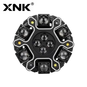 XNK 200W Moving Head DJ Light –6 Arms RGBW LED, 4‑in‑1 Bee Eye Effect, Red/Green Laser Starry Sky, White & Amber Strobe, DMX‑512 & Party Remote for Club/Bar/DJ