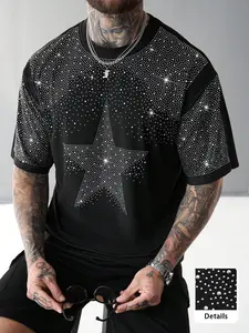 Men's Short Sleeve T-Shirt Round Neck, Menswear Casual Loose Fit Shoulder Drop Design, Oversized Box Type, Street Style, Streetwear, Perfect Gift for Boyfriend, Casual Summer Clothes