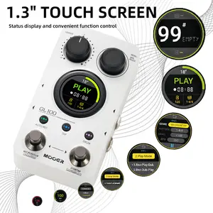 MOOER GL100 Looper Pedal Drum Machine 3 in 1 Drum Looper Pedal Auto Record Guitar Pedal 100 Slots 1.3-inch Touchscreen Dual Footswitch Pedal