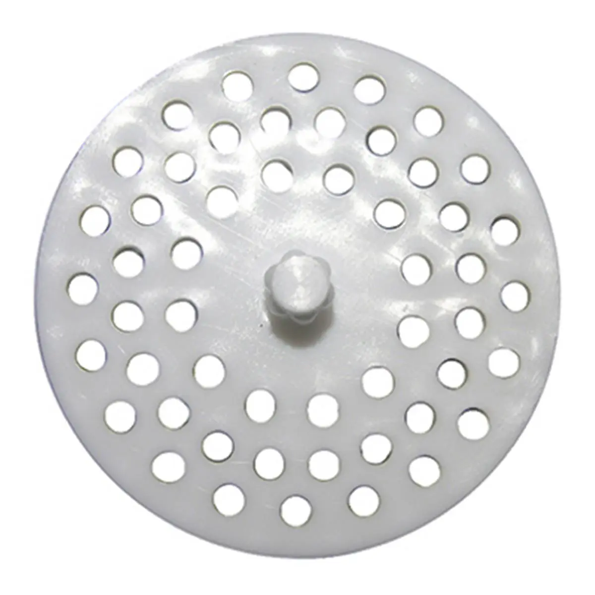Larsen Supply 02-4021 Lightweight White Plastic Disposal Sink Strainer, 2.5 x 4 x 5.75 in, Fits Most Sinks, With Holes and Lift Handle