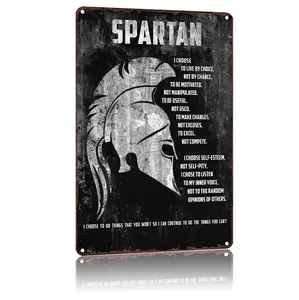"SPARTAN: I Choose" Aluminum Metal Sign - 12x8inch