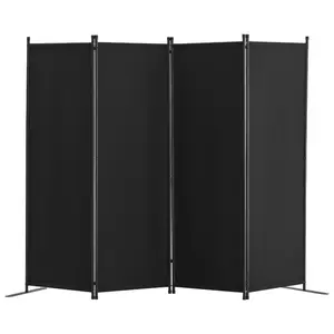 fathersdaygift VEVOR Room Divider, 4 Panel Room Dividers and Folding Privacy Screens, Fabric Partition Room Dividers for Office, Bedroom, Dining Room, Study, Freestanding, Black