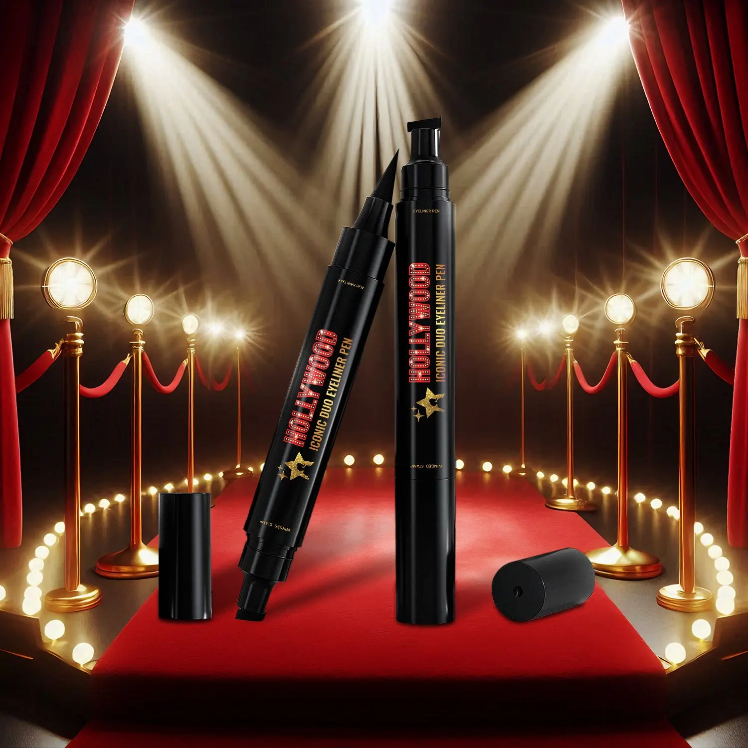 Iconic Eyeliner Duo – Waterproof & Sweat-Proof Liquid Eyeliner with Vivid Black Pigment | Precise Tip | 4ml