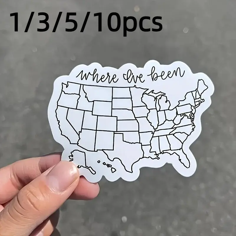 Usa Map Vinyl Sticker, Waterproof Colorable Decal for Travel Enthusiasts, Ideal for Cars, Phones, Laptops & Water Bottles, Car Window Decal