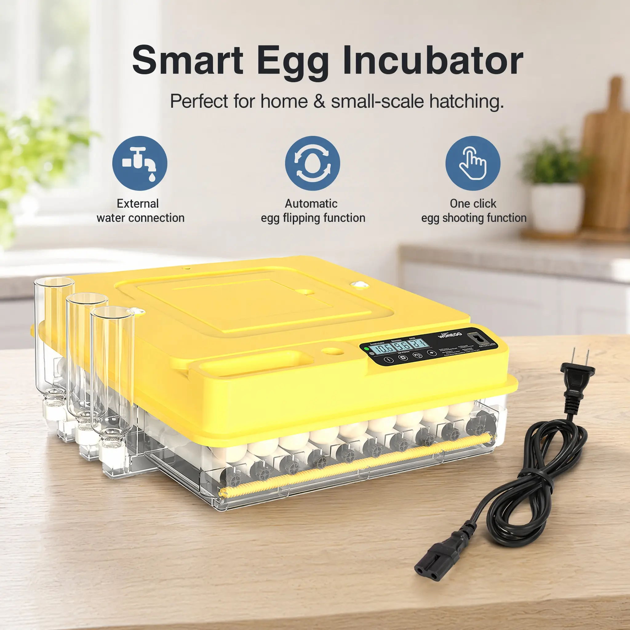 Fully Automatic 36-Egg Smart Incubator, Featuring An Innovative Pulse Dot-matrix Heating Mode, Automatic Egg Turning, Automatic Watering And Humidity Control, Precise Temperature Regulation, Freely Adjustable Shaft Spacing
