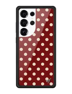 Wildflower Cases - Polka Dot | Burgundy and Cream, Limited Edition Samsung Galaxy Case |  Durable Protection Protective