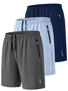 Men's Summer Casual Plus Size Three-Piece Shorts Set, Lightweight Bottoms, Comfortable Loose Fit, Ideal for Daily Wear