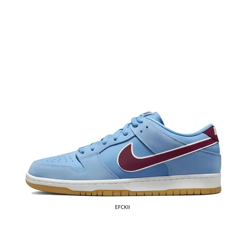 University Blue & Maroon Low-Top Sneakers with Retro Swoosh – Perfect for Fall Streetwear, Pairing with Cargo Pants or Denim Jackets for a Vintage Vibe