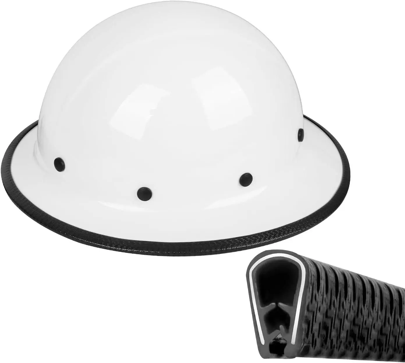 Fully enclosed helmet guard strip – 36.6-inch reinforced safety helmet protection | Helmet accessories (1-pack, helmet not included)